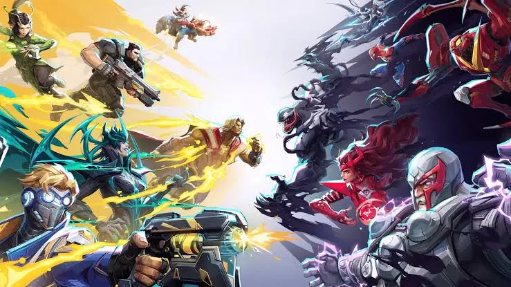 Team composition ESP showing Marvel Rivals roles in a 6v6