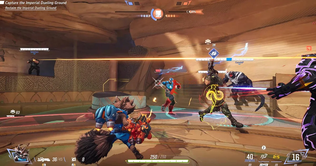 Objective marker ESP on a Marvel Rivals Convoy payload